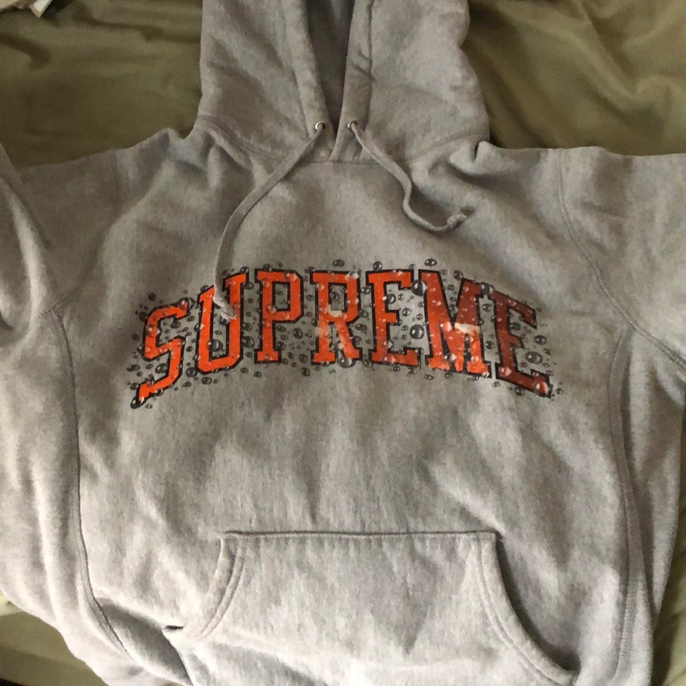 Supreme grey hoodie authentic have receipt